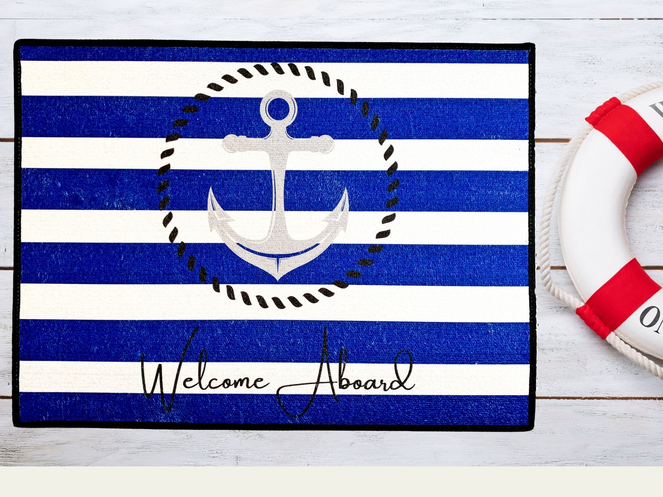 Nautical Aboard Mat Sailing Gift Door Mat Floor Etsy
