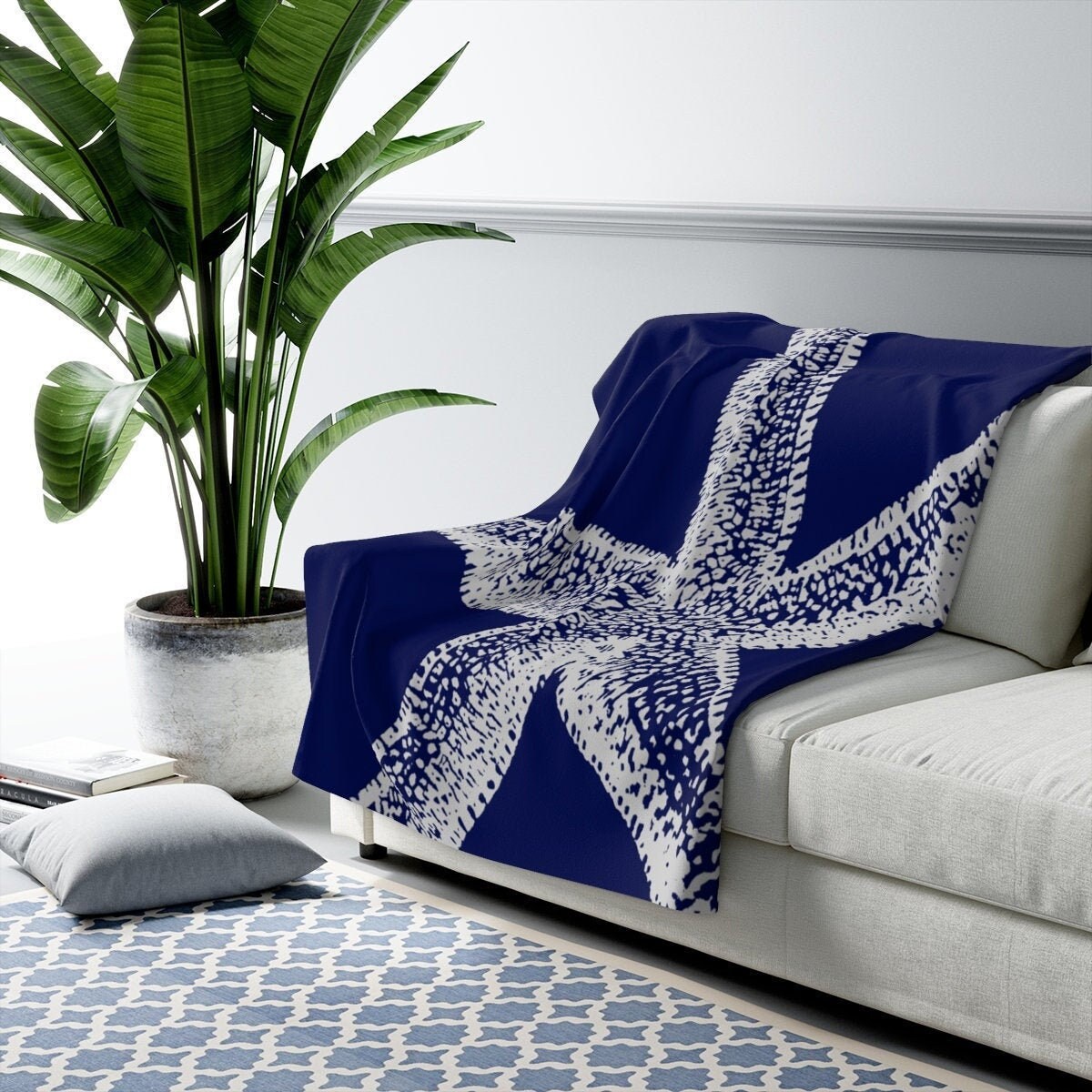 Beach House Blanket Coastal Decor Fleece Blanket Coastal Etsy