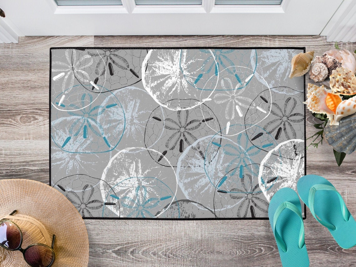 Coastal Door Mat Mat Sand Dollar Coastal Decor Etsy