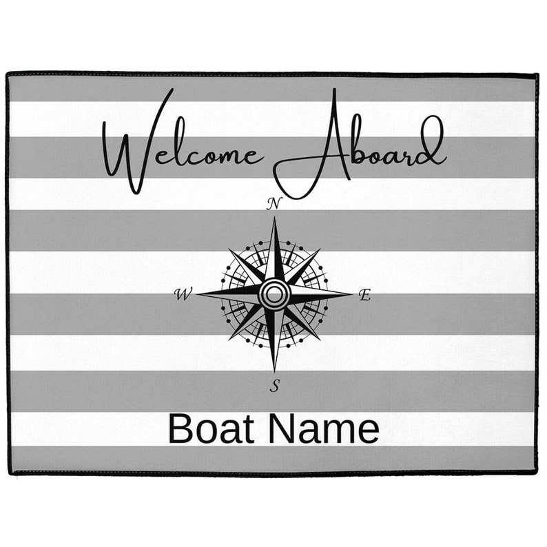 Nautical Custom Aboard Mat Personalized Doormat Etsy
