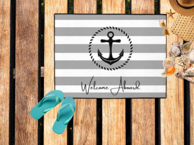 Personalized Mat Nautical Custom Doormat Boat Etsy