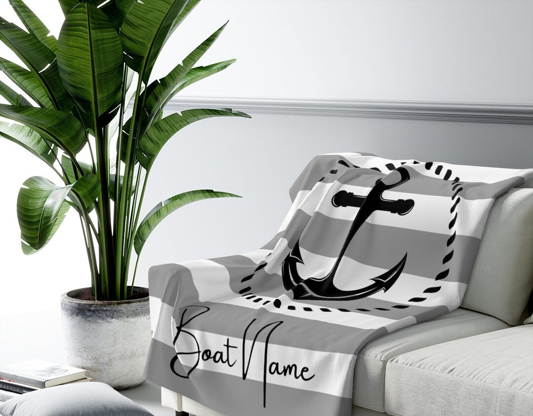Nautical Blanket Personalized Blanket Boat Gift Custom Blanket Lake