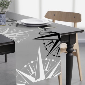 Nautical Compass Table Runner | Coastal Dining Tablecloth