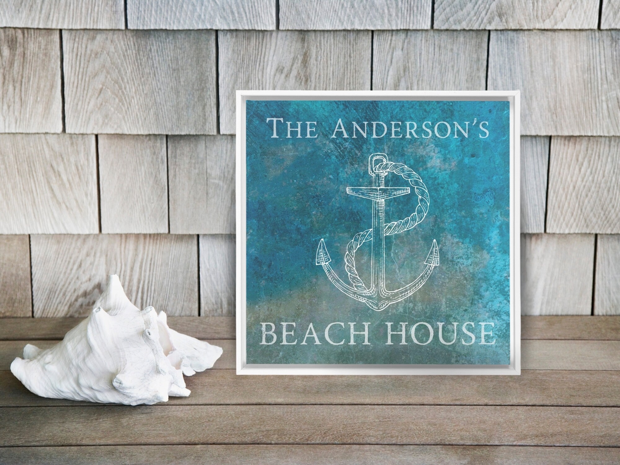 Personalized Coastal Farmhouse Wall Art Canvas Beach House Etsy