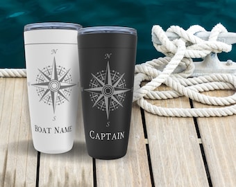 Personalized Nautical Tumbler | Boat Captain Gift | Boat Gift For Him | Gift For Boaters | Custom Mug  20oz