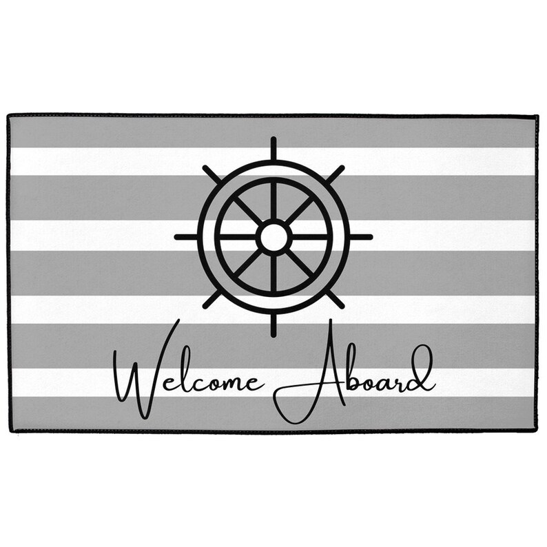 Nautical Custom Aboard Mat Personalized Doormat Etsy