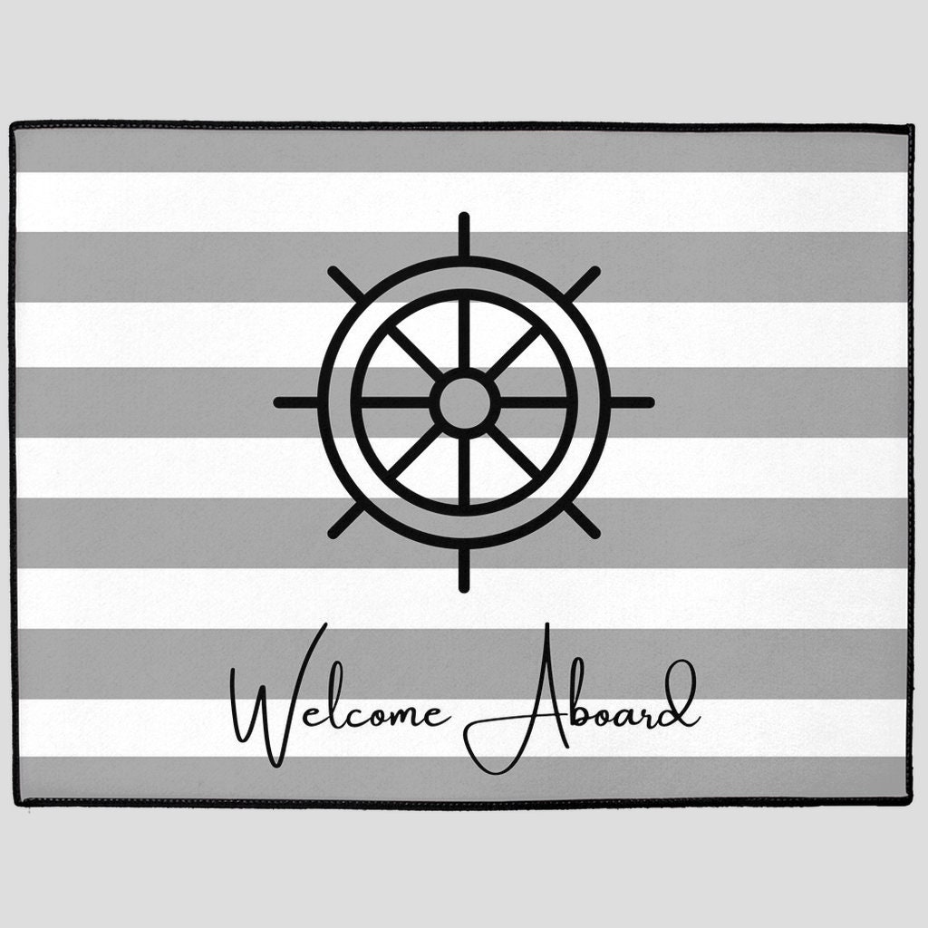 Nautical Custom Aboard Mat Personalized Doormat Etsy
