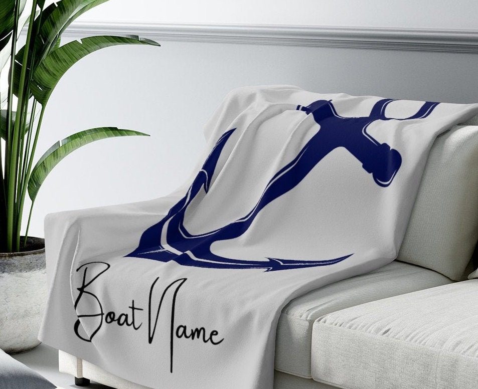 Nautical Fleece Blanket Custom Throw Blanket Personalized Etsy