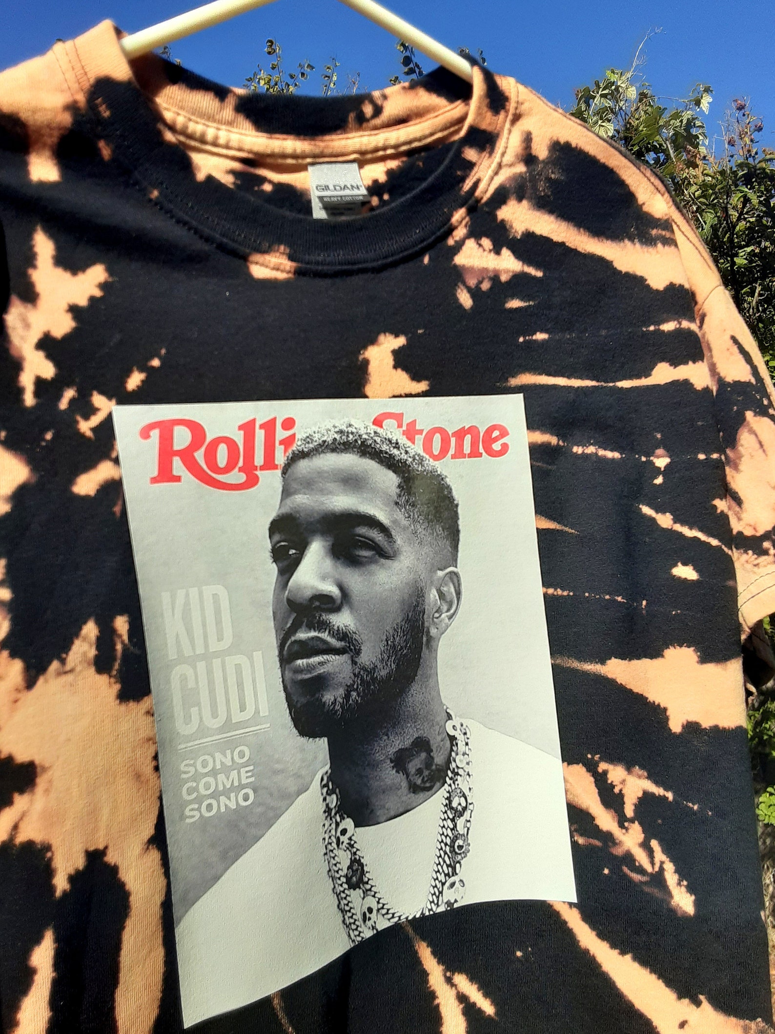 Handprinted Kid Cudi TieDyed Shirt Etsy