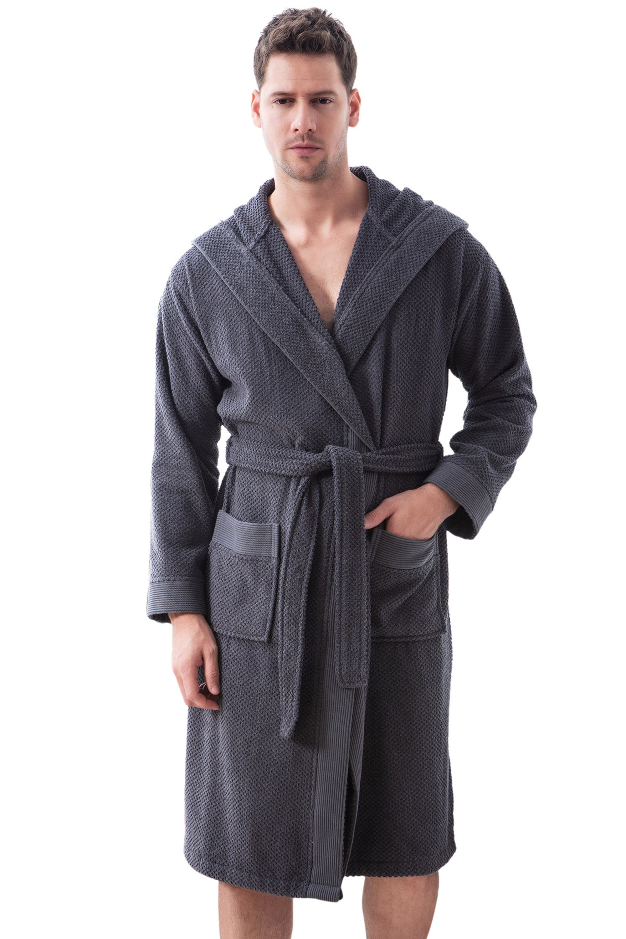 Terry Men's Premium Hooded Bathrobe Made With Turkish | Etsy