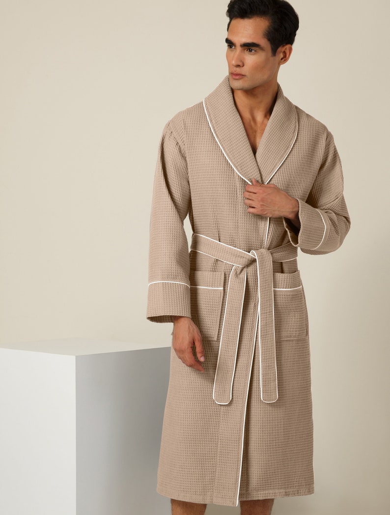 A solid color shower robe made from plush 100% polyester microfiber material is the best gift for older men