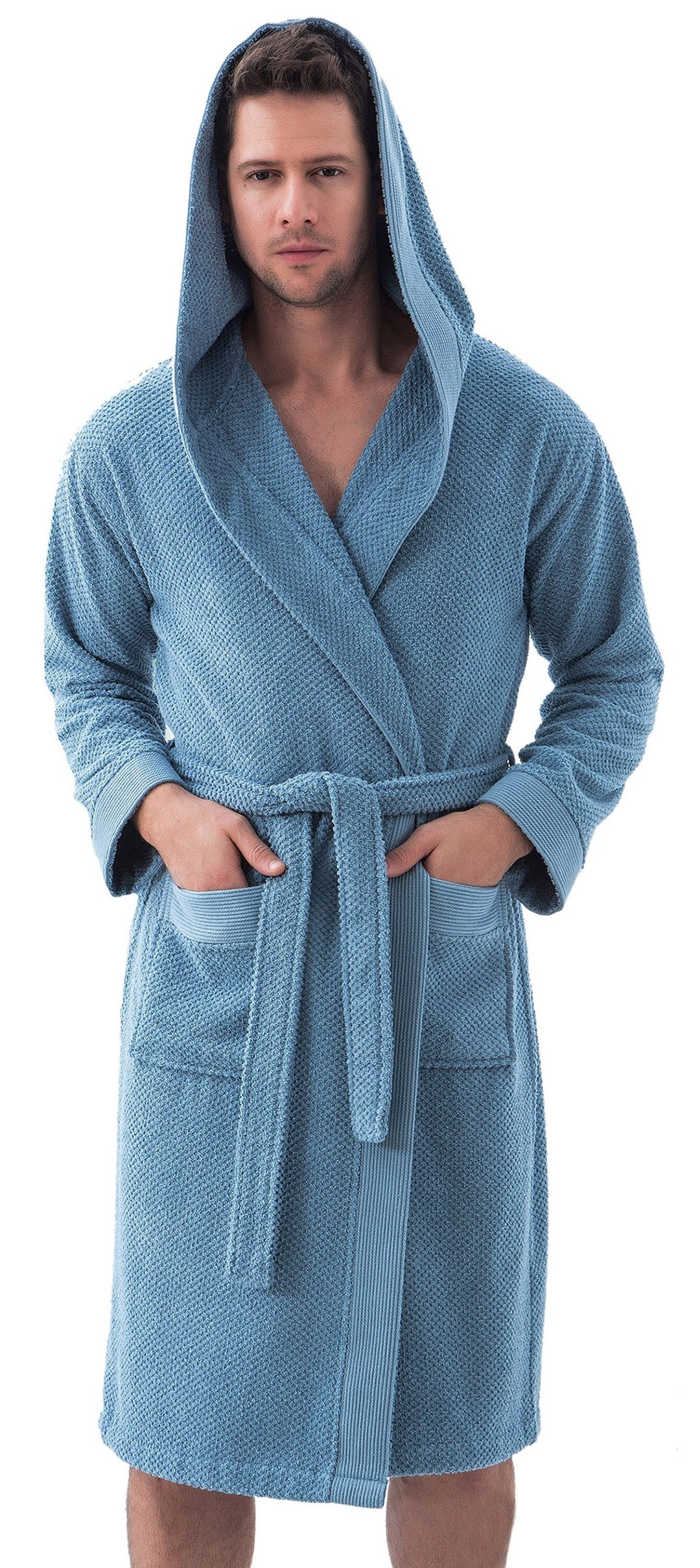 Terry Men's Premium Hooded Bathrobe Made With Turkish Cotton Etsy