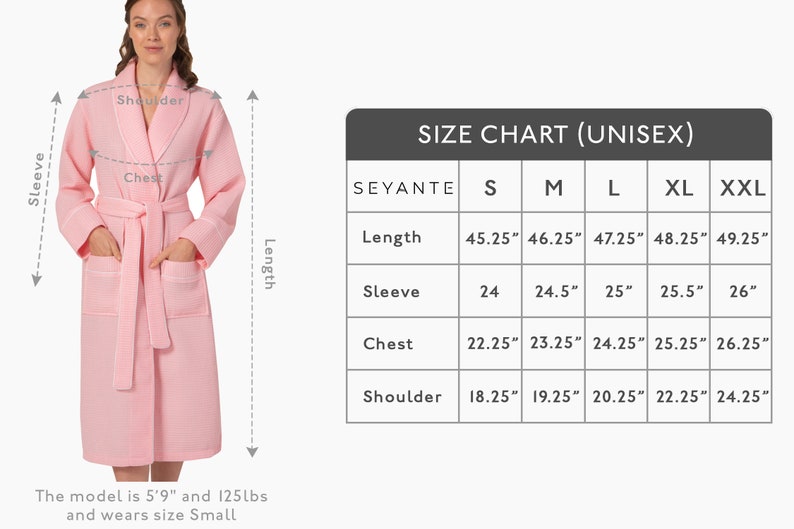 Womens Luxury Waffle Shawl Collar Robe with Piping Lightweight, Long, Ultra Soft Spa Sleepwear Bathrobe image 10