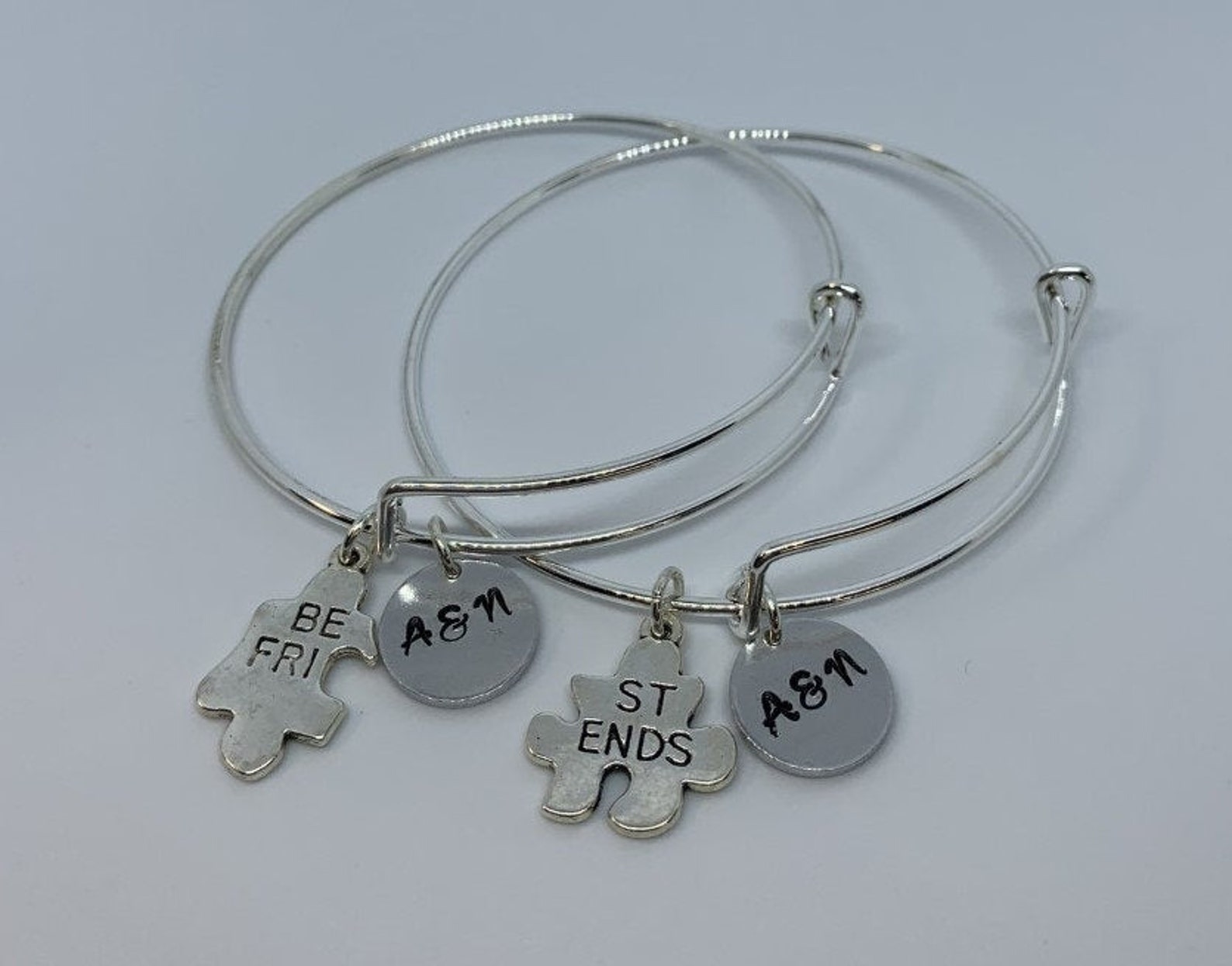 Best Friend BFF Besties Charm Bracelet Personalized Hand Etsy