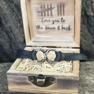 Hand-Forged Bronze Infinity Bracelet, 8th Anniversary Gift for Him and Her