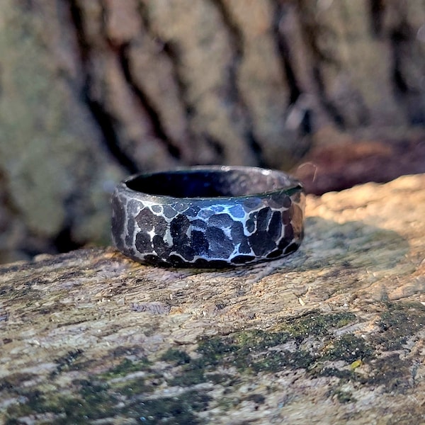 Eisen Ring, 5 Jahre Ring für ihn, Eisen Geschenk für sie, massiver Ring, handgeschmiedet Band, Schmied Geschenke, Vatertagsgeschenk