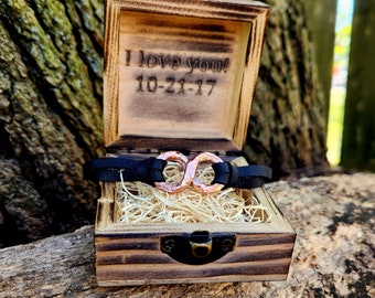 7th Anniversary Gift, Copper Infinity Bracelet, Seventh Copper Anniversary Gift, Handmade with Personalized Wooden Box.