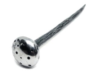 Hand Forged Iron Mushroom Hairpin, Nature Lover Gift