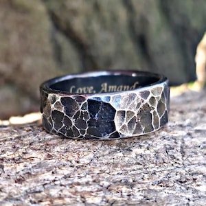 Hand-Forged Iron Ring, Rustic Blacksmith 6th Anniversary Band for Him and Her