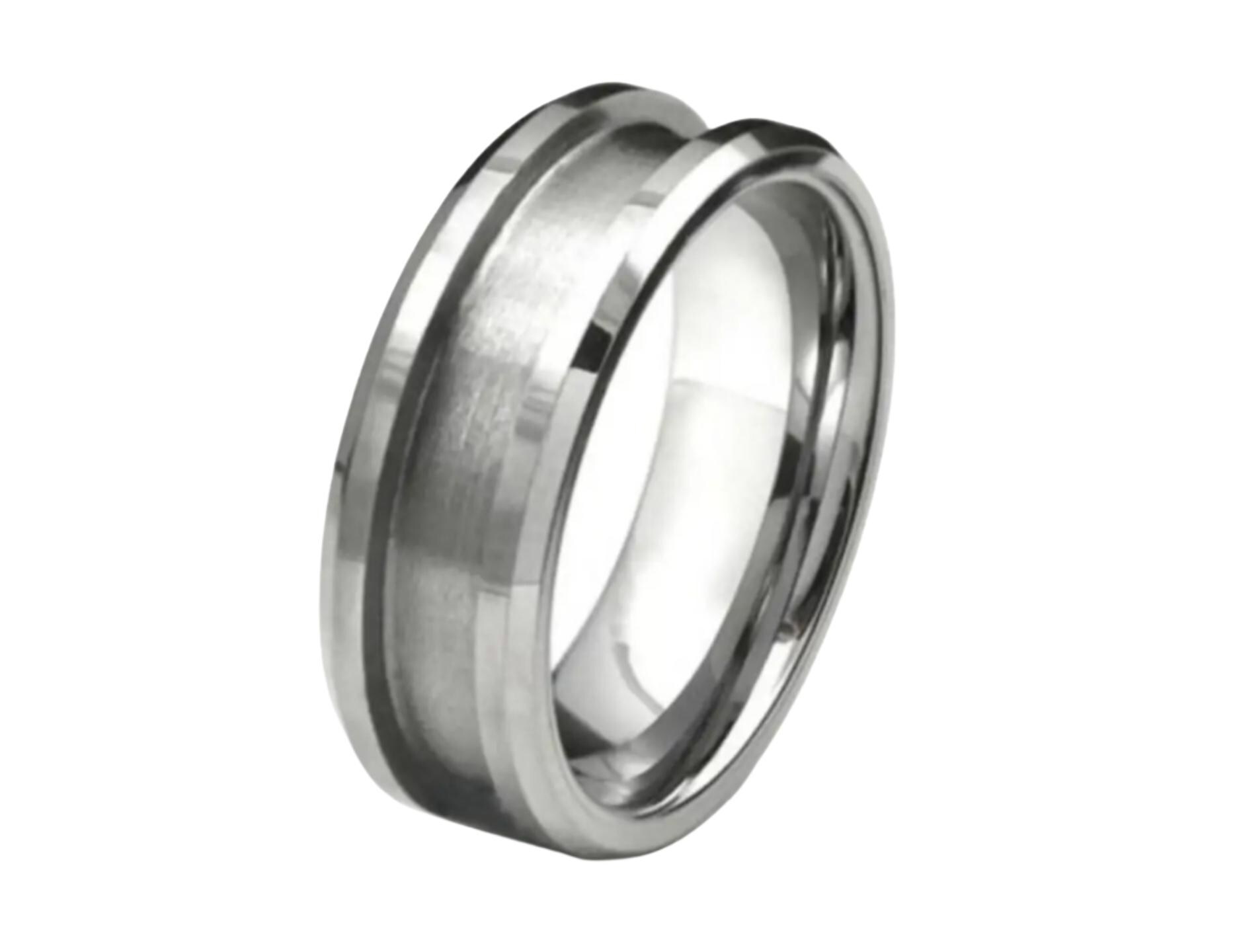 8 mm - Anello per cremazione - Carburo di tungsteno spazzolato