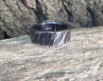 Forged Iron Ring, 6th Anniversary Traditional Gift Him and Her