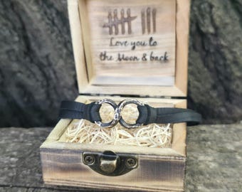 Bronze Infinity Bracelet: Hand-Forged Leather Jewelry