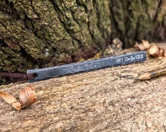 Forged Iron Bookmark, 6th Anniversary Gift, Custom Hand Engraving