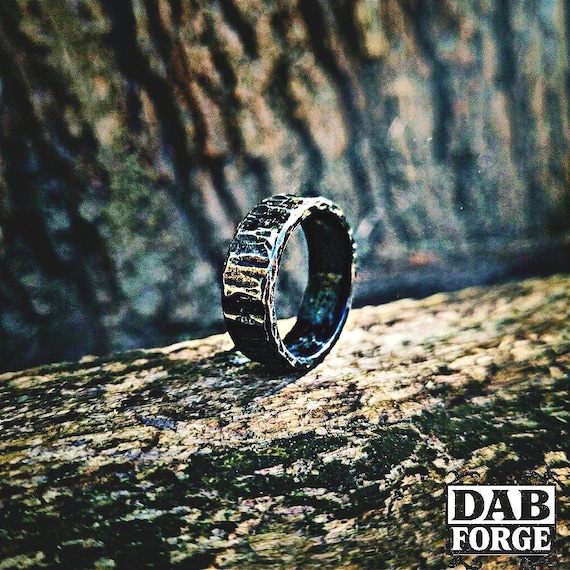 Iron Viking Band, Witchy Ring, 6th Wedding Anniversary gift, Chunky band