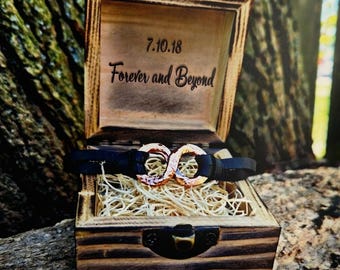 Handmade Copper Infinity Bracelet, 7th Anniversary Gift with Personalized Wooden Box