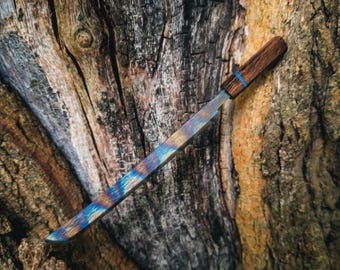 Titanium Katana Letter Opener: Anodized Wax Carving Tool