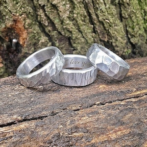 Hammered Aluminum Ring: 10th Anniversary Gift, Lightweight Modern Design