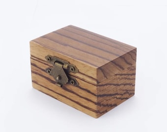 Custom Engraved Zebrawood Ring Box • Personalized Wedding Ring Holder
