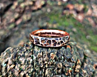 Handcrafted Copper Ring: Custom Engraved Minimalist Band