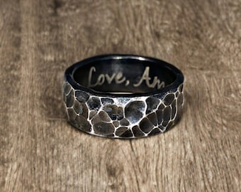 Iron Ring - 6th Anniversary Gift for Him/Her - Father's Day Gift - Chunky Blacksmith Ring - Minimalist - Unique Heirloom Quality - Wedding