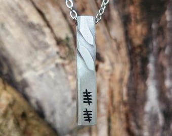 Aluminum Twist Necklace, 10th Anniversary, Tenth Anniversary, Handmade Iron Gift, Blacksmith Made