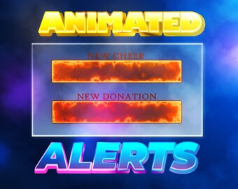 Fire Animated Twitch Alerts New Cheer Alert New Follower Etsy