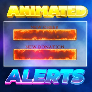 Fire Animated Twitch Alerts New Cheer Alert New Follower Etsy