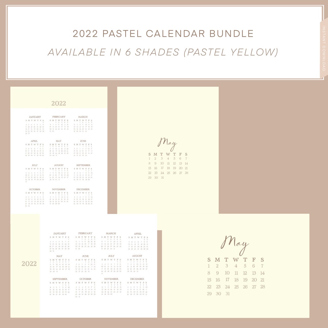 2022 Calendar Aesthetic Printable Word Searches