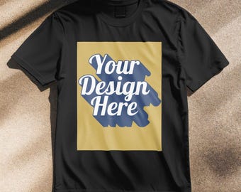 Customizable Tshirt Flatlay Mockup PSD | Professional Photoshop Template for Print on Demand, Commercial Use