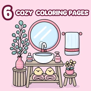 Cute Cozy Coloring Pages for Teens and Adult Instant Download PDF Printable and Digital Coloring