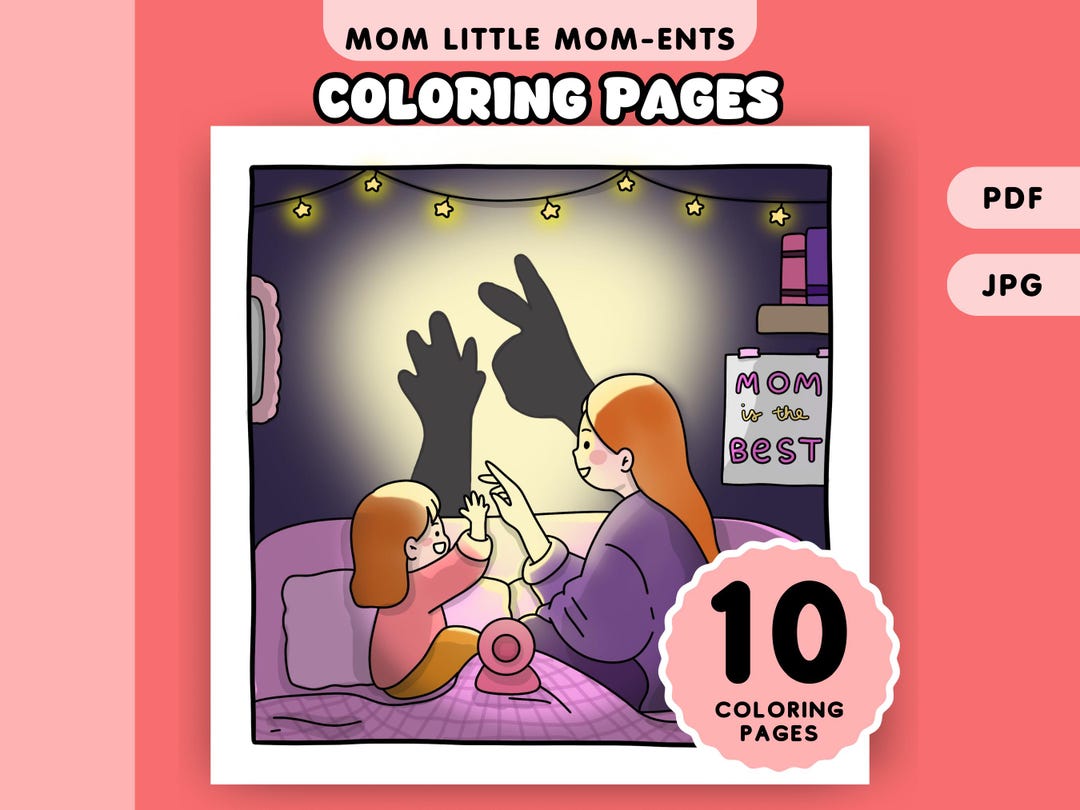 Mother Moments Coloring Book Mom Coloring Pages for Adult and Moms Day ...