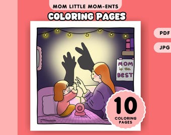 Mother Moments Coloring Book Mom Coloring Pages for Adult and Moms Day Gift Printable Coloring Page  Instant Download Digital PDF file