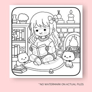 Cute Cozy Coloring Pages Cozy Fall Autumn Coloring Sheets for Kids and Adults Instant Digital Download PDF File image 4