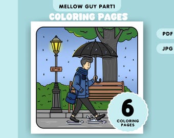Dibujos para colorear de niños lindos Dibujos para colorear de hombres Dibujos para colorear acogedores para adultos y adolescentes Dibujos para colorear para imprimir Descarga instantánea Archivo PDF