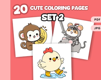 Cute Animal Coloring Silly Animal Coloring Pages for Kids and Adult Printable Coloring PDF