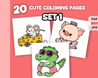 Cute Animal Coloring Silly Animal Coloring Pages for Kids and Adult Printable Coloring PDF