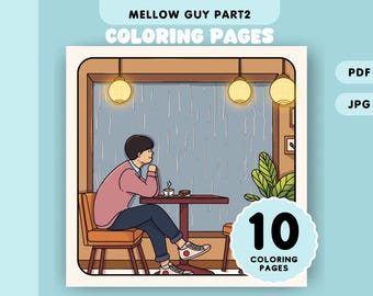 Guy Moments Coloring Page Men coloring Pages Cozy Coloring for Adult and Teens Relaxation Printable Coloring Pages Instant Download PDF File