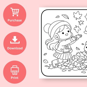 Cute Cozy Coloring Pages Cozy Fall Autumn Coloring Sheets for Kids and Adults Instant Digital Download PDF File image 9