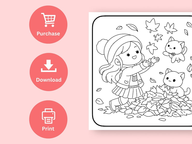 Cute Cozy Coloring Pages Cozy Fall Autumn Coloring Sheets for Kids and Adults Instant Digital Download PDF File image 9