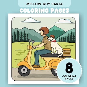Cozy Life Coloring Book for Men Everyday Guy Character Scenes for Adults Relaxing Moments for Stress Relief Instant Download Printable Pages